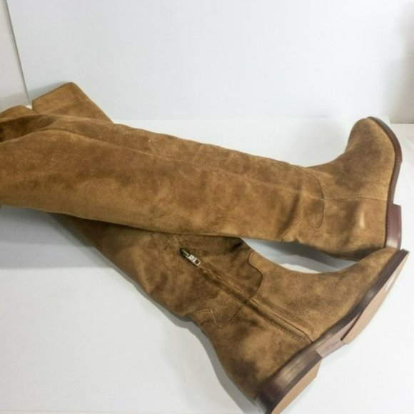 Ash Jess Tall Suede Over the Knee Hidden Wedge Boots Russet Brown -6 - Picture 5 of 6